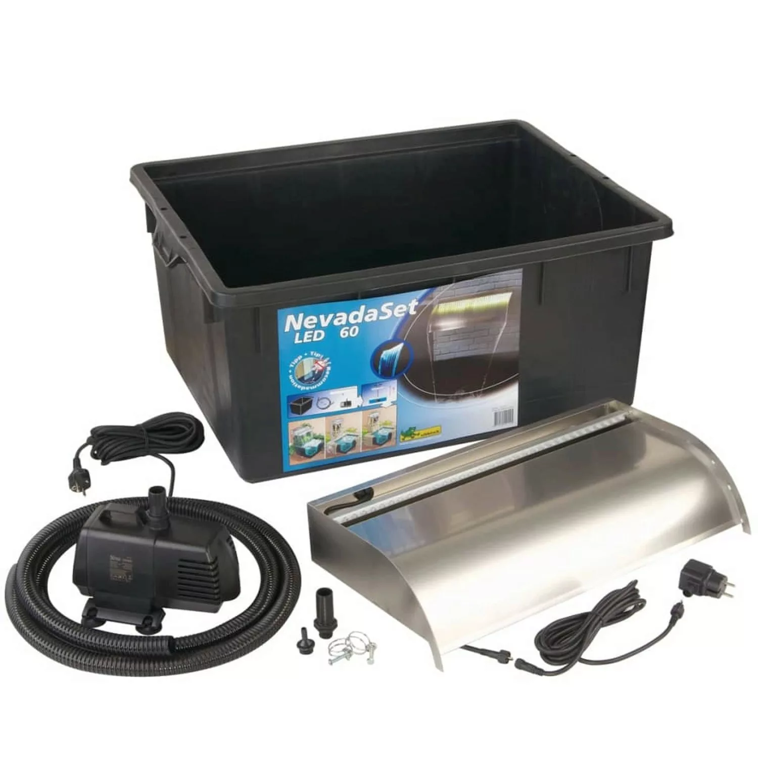 Ubbink Wasserfall "Nevada Set 60 cm / mit LED-Beleuchtung / inkl. Wasserbec günstig online kaufen