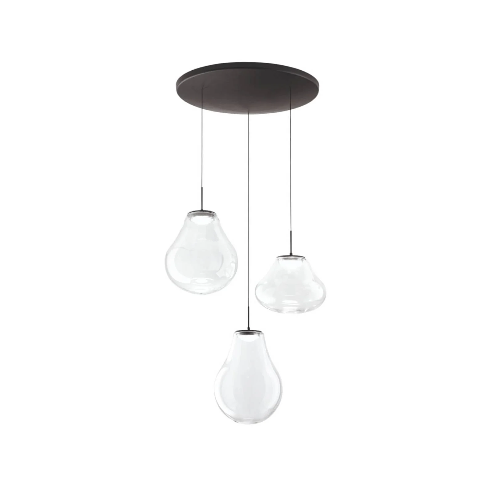 LED-Pendelleuchte Deva, 3-flg., Ø 50 cm, klar, CCT, dimmbar günstig online kaufen