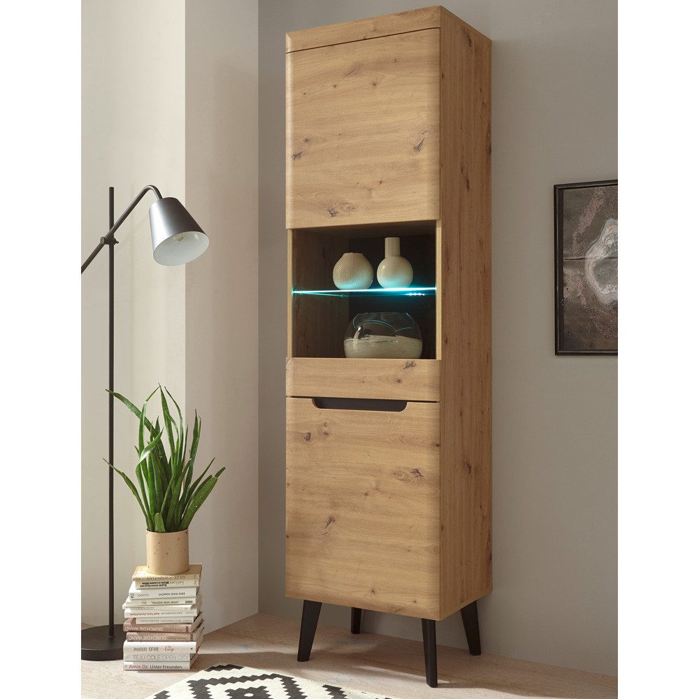 Lomadox Vitrine TIROL-61 Artisan Absetzung Schwarz günstig online kaufen