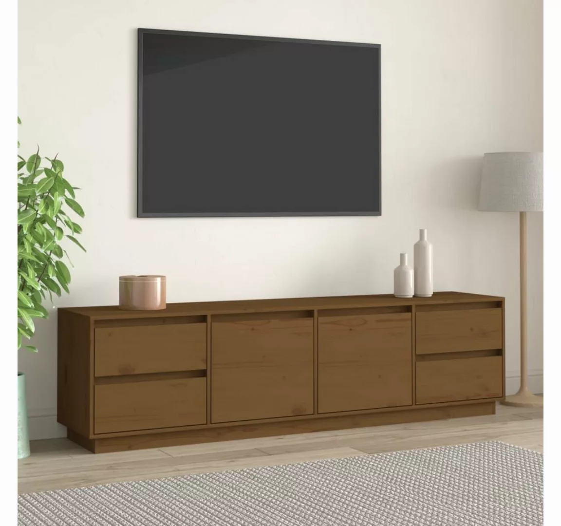 vidaXL TV-Schrank TV-Schrank Honigbraun 176x37x47,5 cm Massivholz Kiefer (1 günstig online kaufen