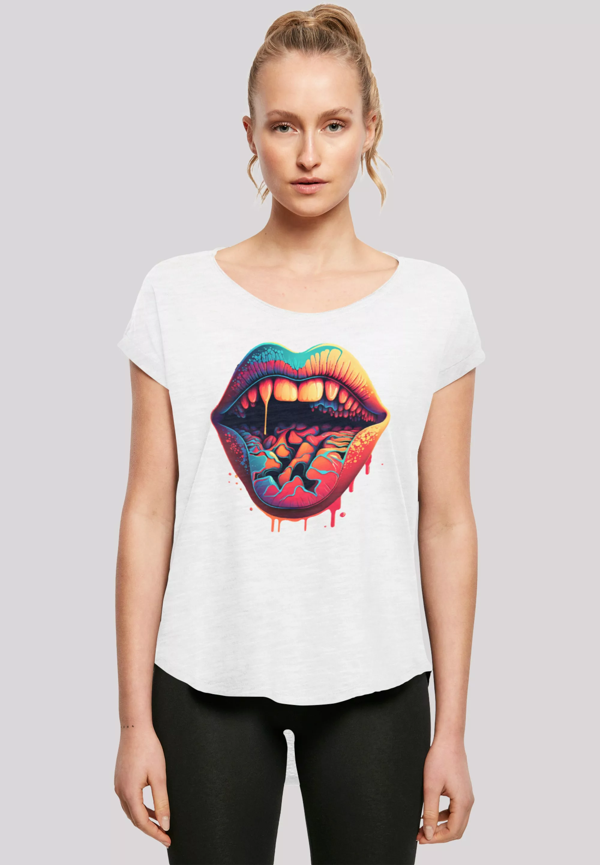 F4NT4STIC T-Shirt "Drooling Lips LONG TEE", Print günstig online kaufen