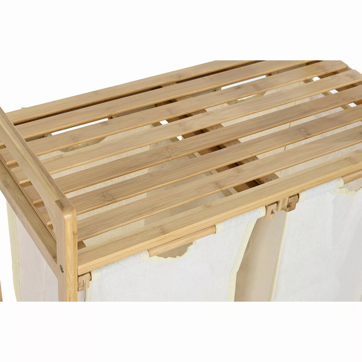 Korb Für Schmutzige Wäsche Dkd Home Decor Grau Stoff Weiß Bambus (64 X 33 X günstig online kaufen