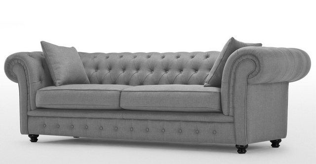 JVmoebel 4-Sitzer XXL Grau Sofa 4 Sitzer Couch Chesterfield Polster Sitz Ga günstig online kaufen