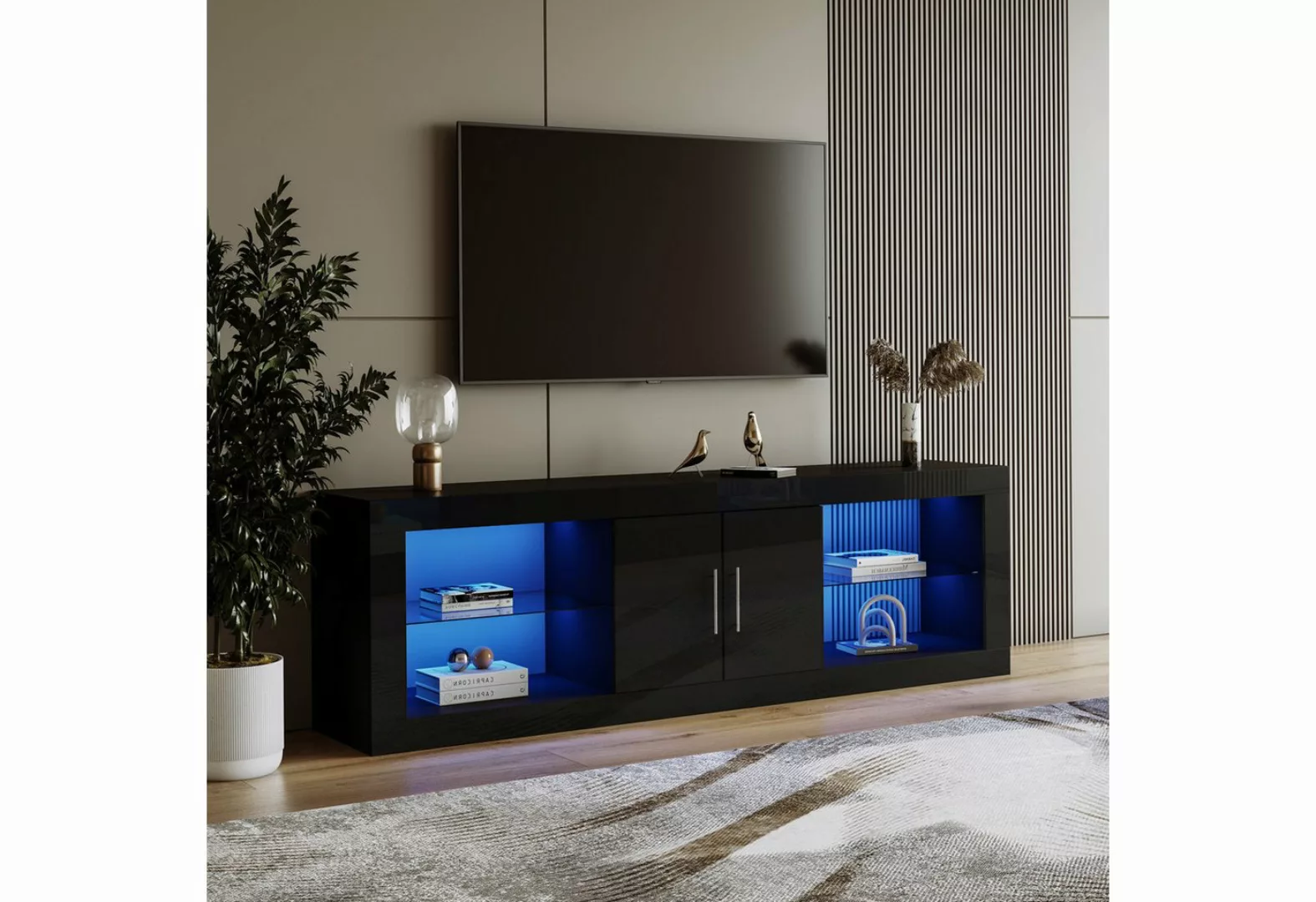 HAUSS SPLOE TV-Schrank 60 Zoll Fernseher mit 16-Farben-LED, Bluetooth-Steue günstig online kaufen