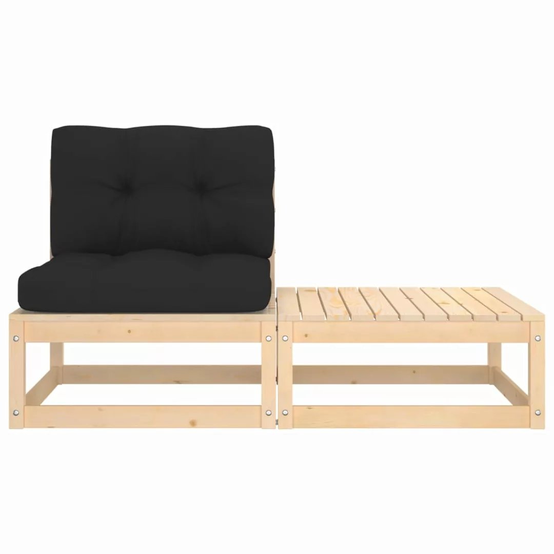 2-tlg. Garten-lounge-set Mit Kissen Massivholz Kiefer günstig online kaufen