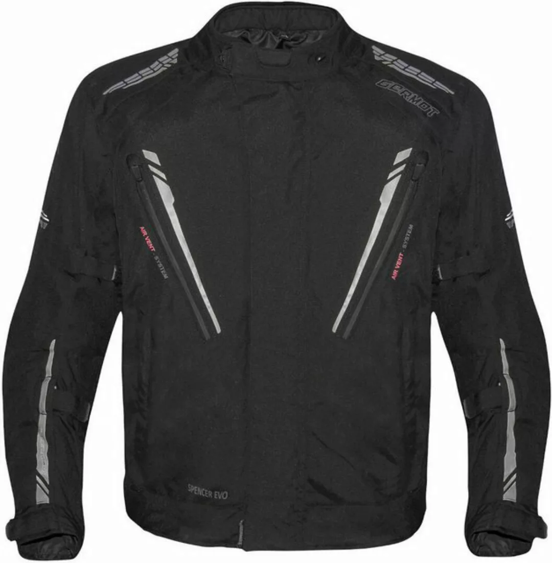 Germot Motorradjacke Germot Spencer Evo Textiljacke Schwarz / Grau Übergröß günstig online kaufen