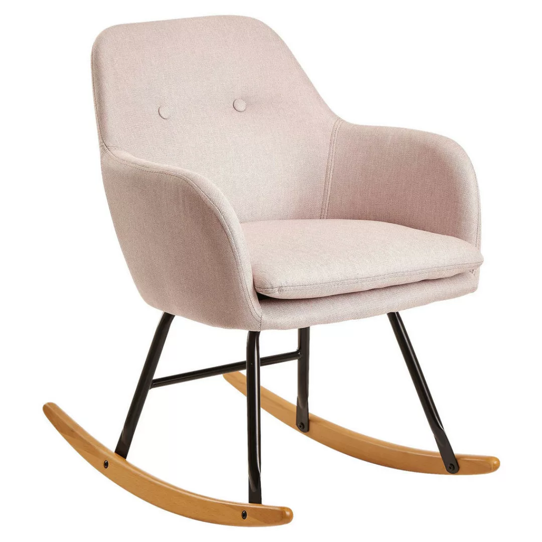 Stuhl rosa schwarz lackiert natur Stoff Eisen Echtholz B/H/T: ca. 71x76x70 günstig online kaufen
