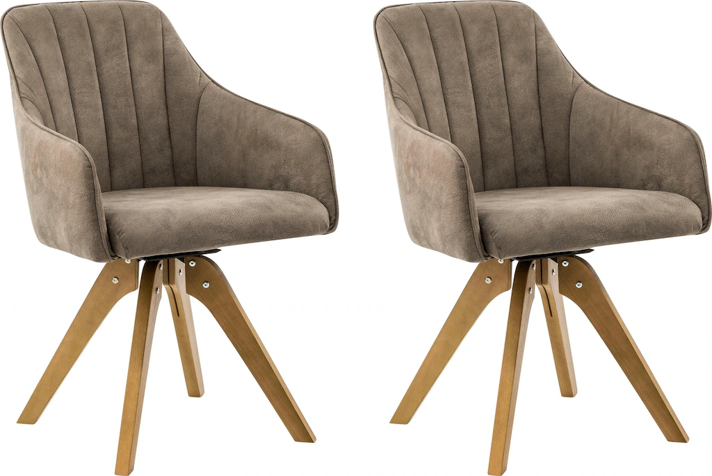Home affaire Drehstuhl "Formentor", (Set), 2 St., Microfaser, mit Rückenste günstig online kaufen