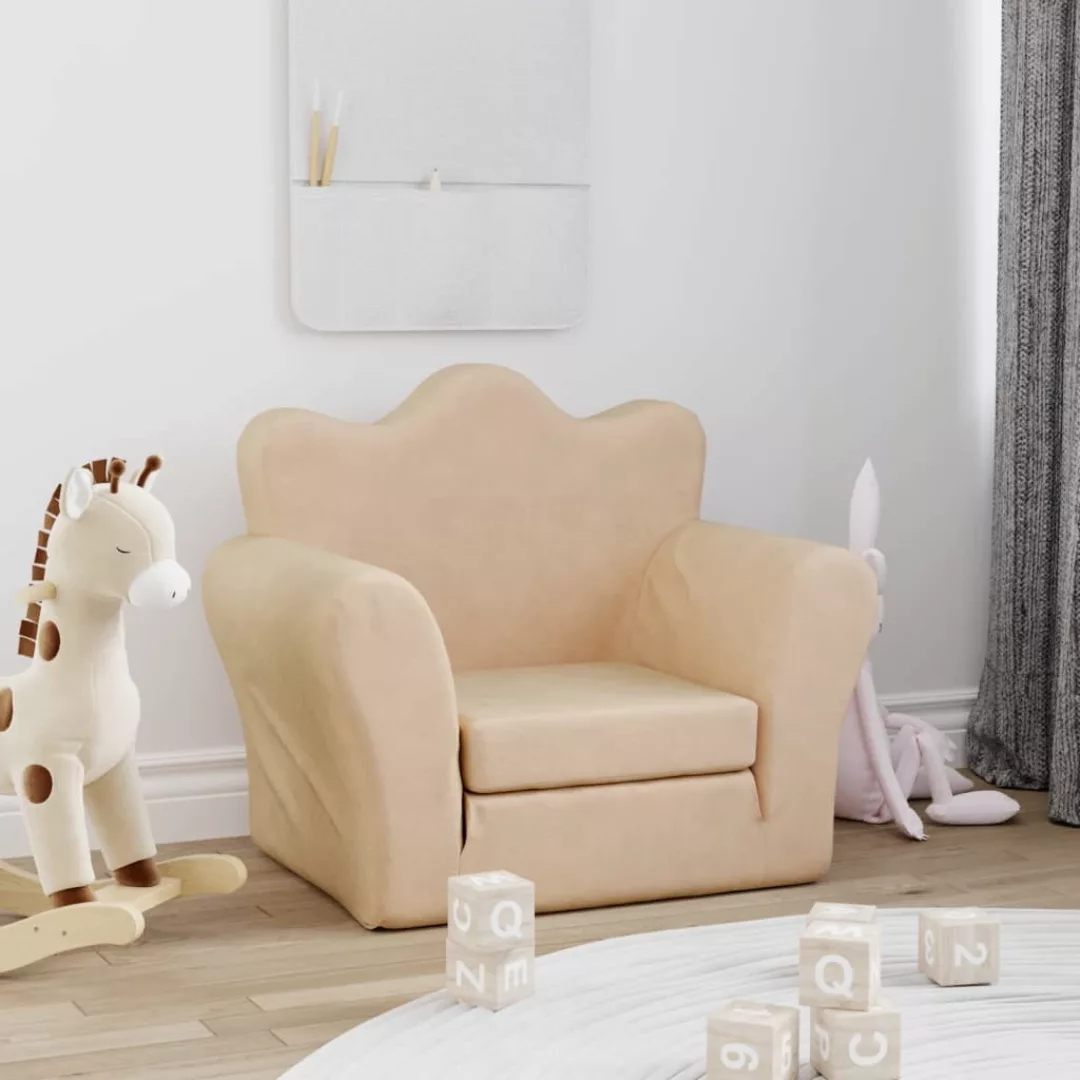 Vidaxl Kindersofa Creme Weich Plüsch günstig online kaufen