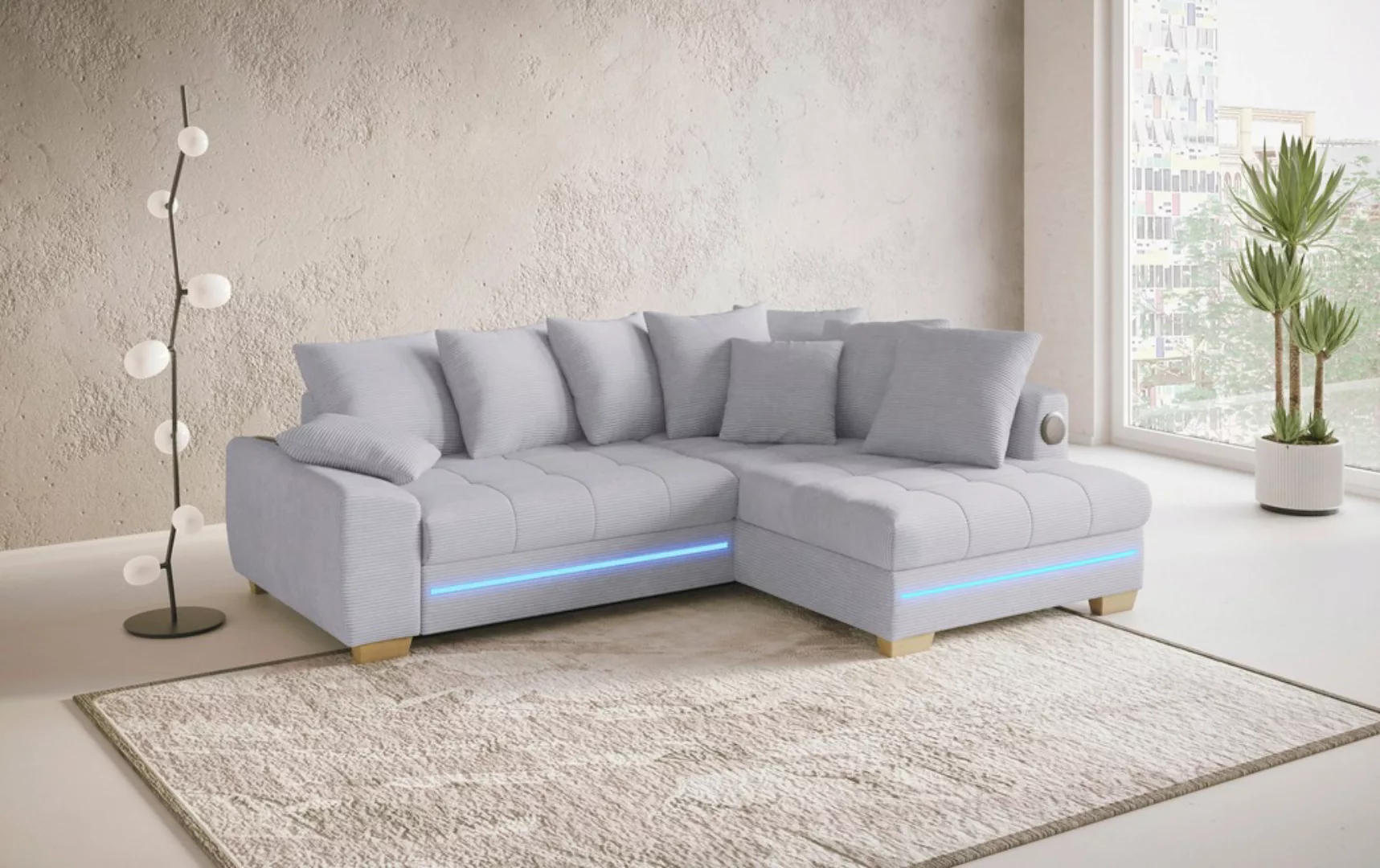 Mr. Couch Ecksofa "Nikita II, L-Form", mit Kaltschaum, RGB-LED, Soundsystem günstig online kaufen