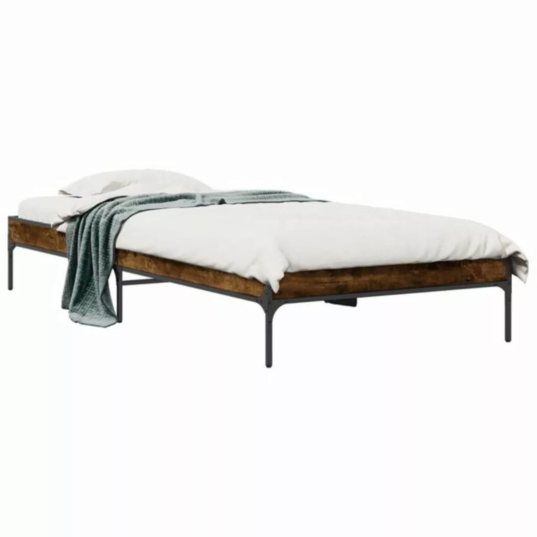 vidaXL Bett Bettgestell Sonoma-Eiche 75x190 cm Holzwerkstoff und Metall günstig online kaufen