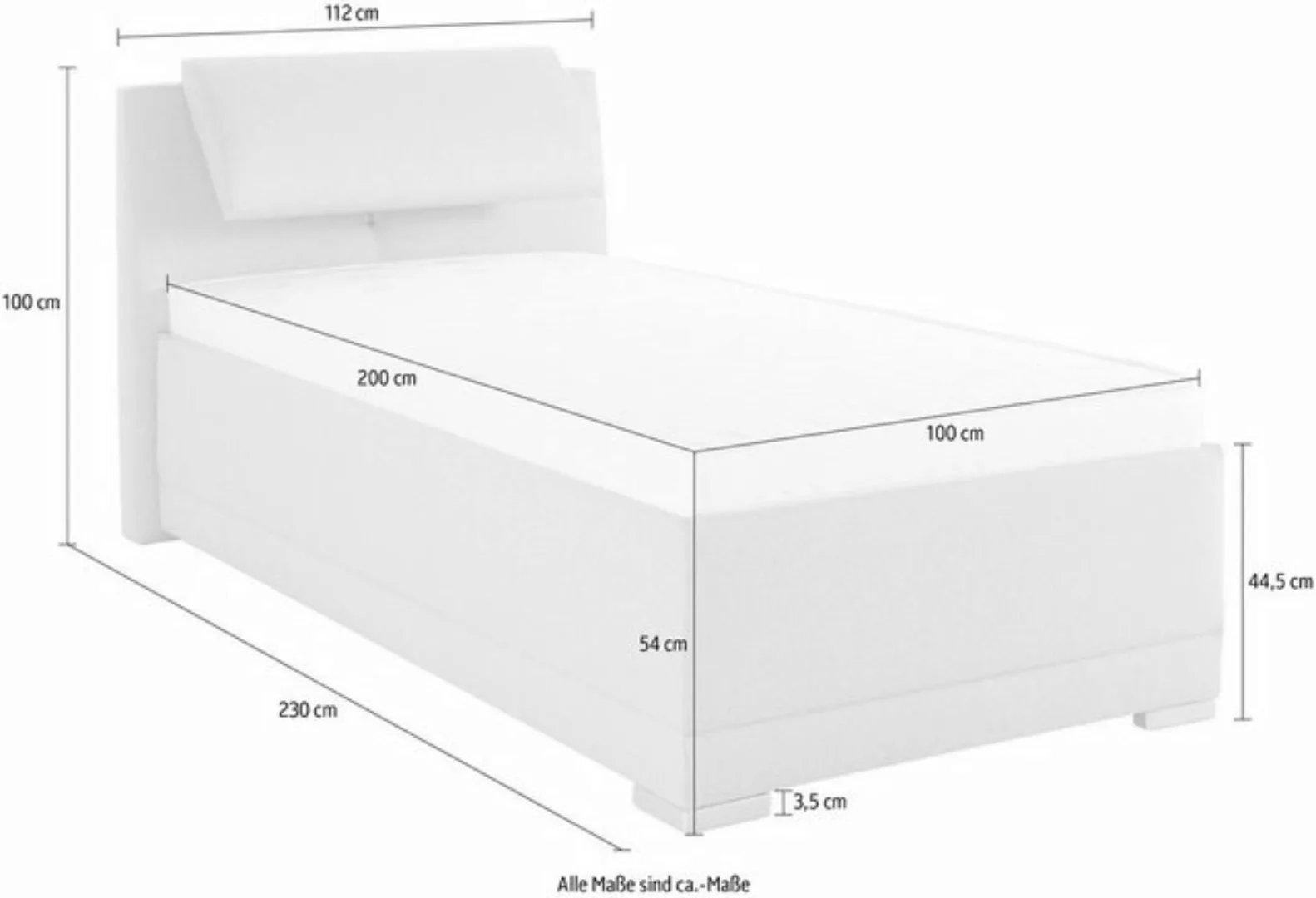 Maintal Polsterbett "Oderzo", inkl. Bettkasten, Kopfteilverstellung, Matrat günstig online kaufen