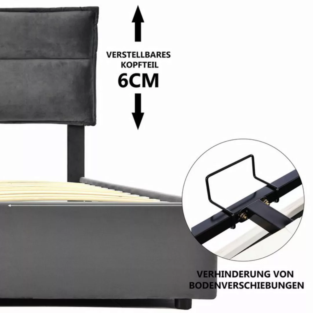 BlingBin Stauraumbett Polsterbett (Bett mit Lattenrost aus Metallrahmen, Be günstig online kaufen