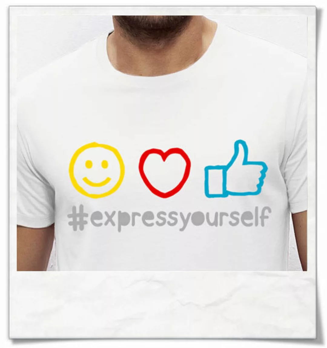 #Expressyourself Emoji T-shirt Für Männer In Weiß günstig online kaufen