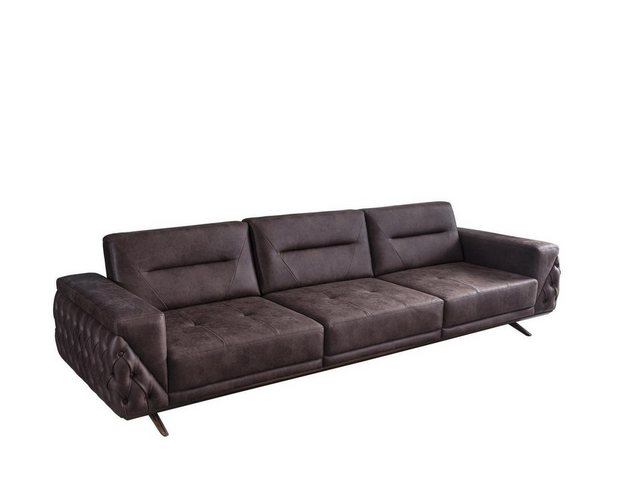 JVmoebel 4-Sitzer Brauner 4-Sitzer Wohnzimmer Polstersofa 4-er Couch Holzge günstig online kaufen