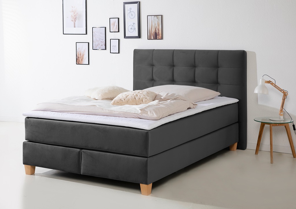 Home affaire Boxspringbett »Moulay«, inkl. Topper, in Überlänge 220 cm, 3 H günstig online kaufen