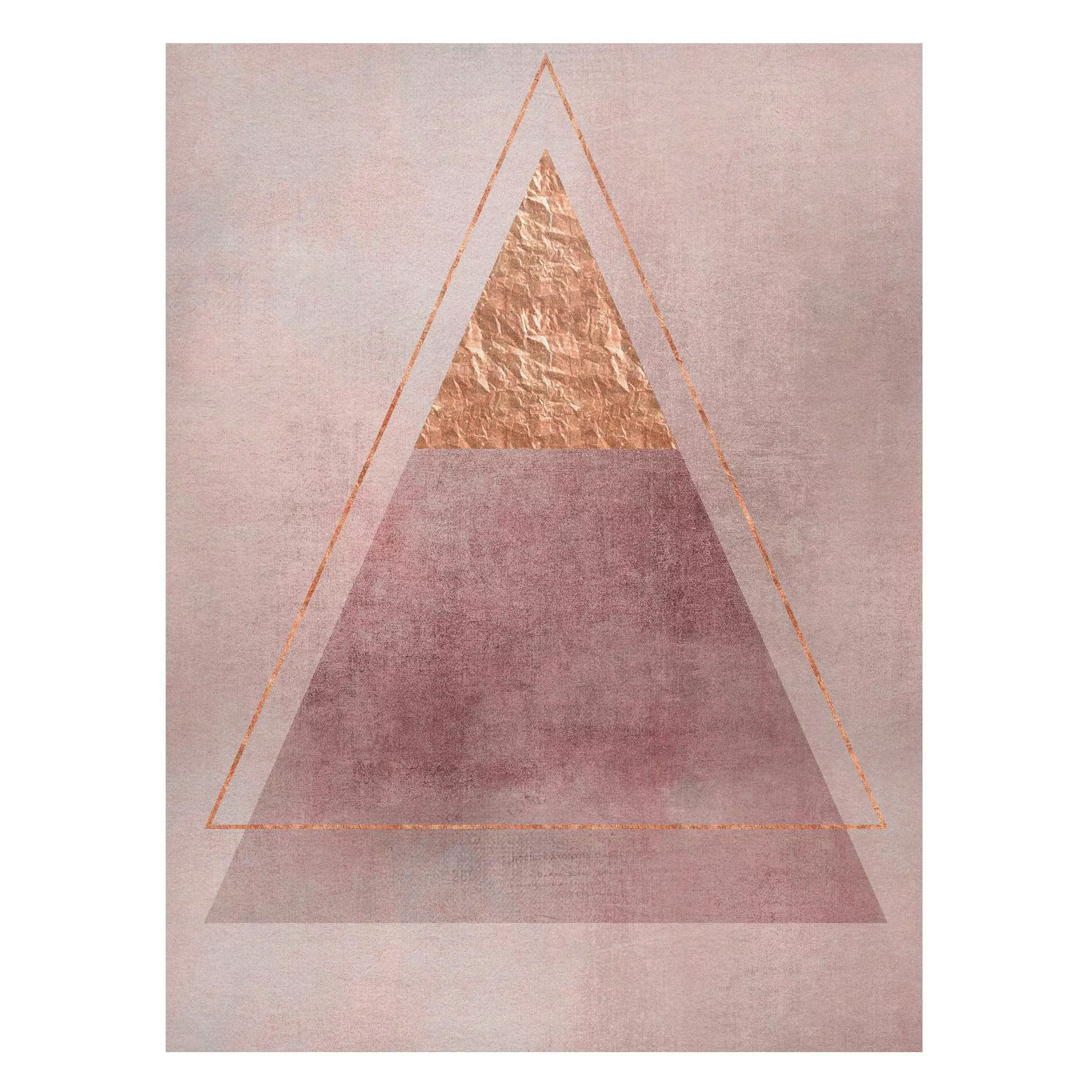 Magnettafel - Hochformat 3:4 Geometrie in Rosa und Gold II günstig online kaufen