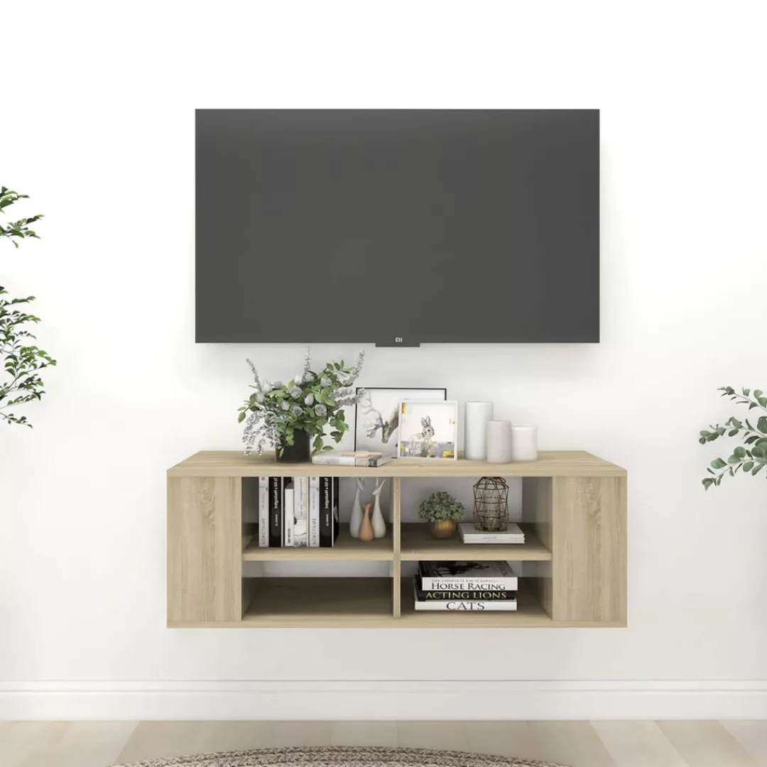 Tv-wandschrank Sonoma-eiche 102x35x35 Cm Spanplatte günstig online kaufen