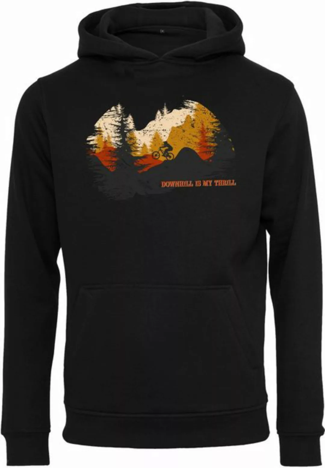 Baddery Kapuzenpullover Fahrrad Hoodie : Downhill is my thrill - Sport Pull günstig online kaufen