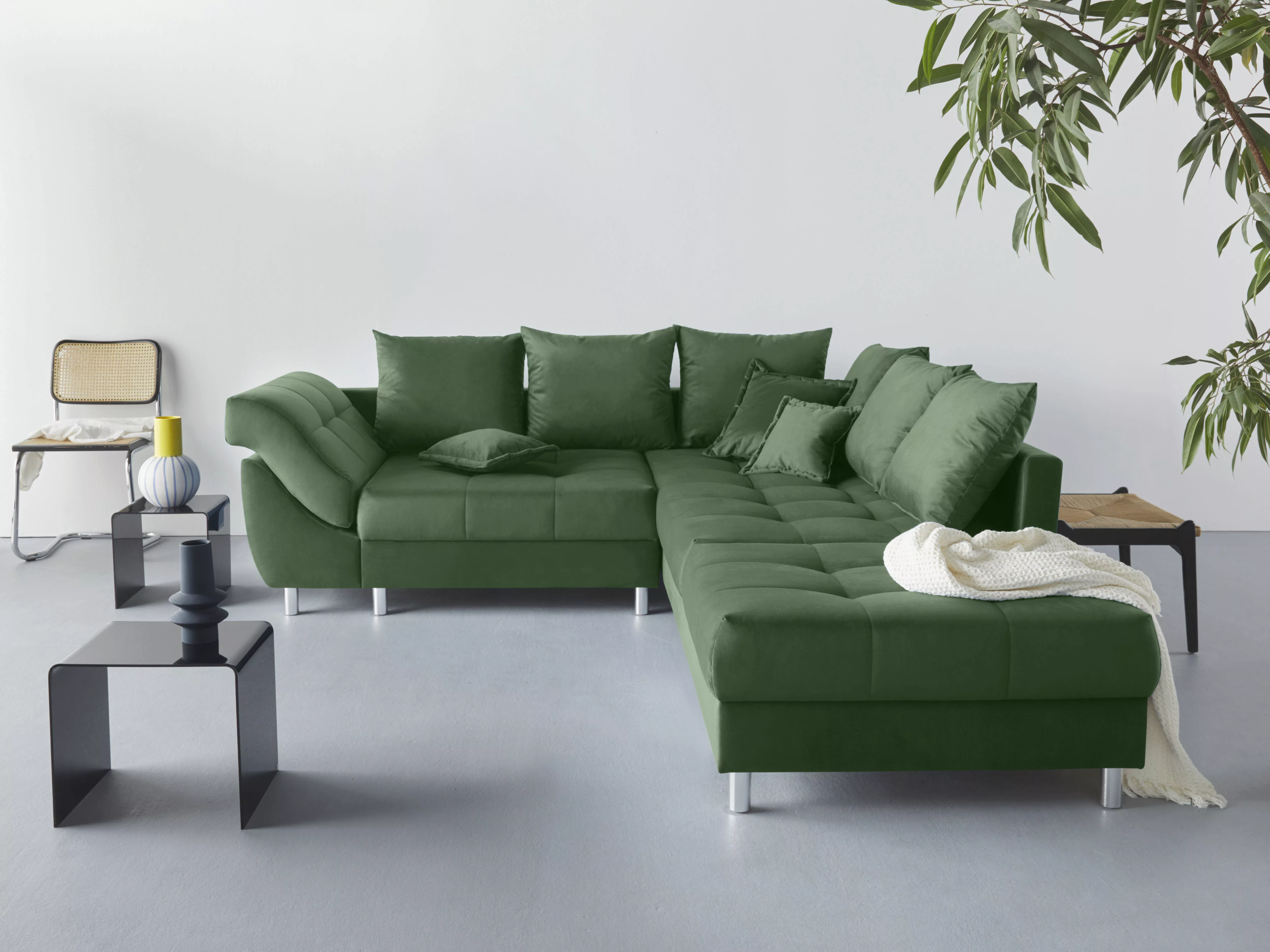 COLLECTION AB Polstergarnitur "Joseli", (Spar-Set), Ecksofa und Hocker, Rec günstig online kaufen