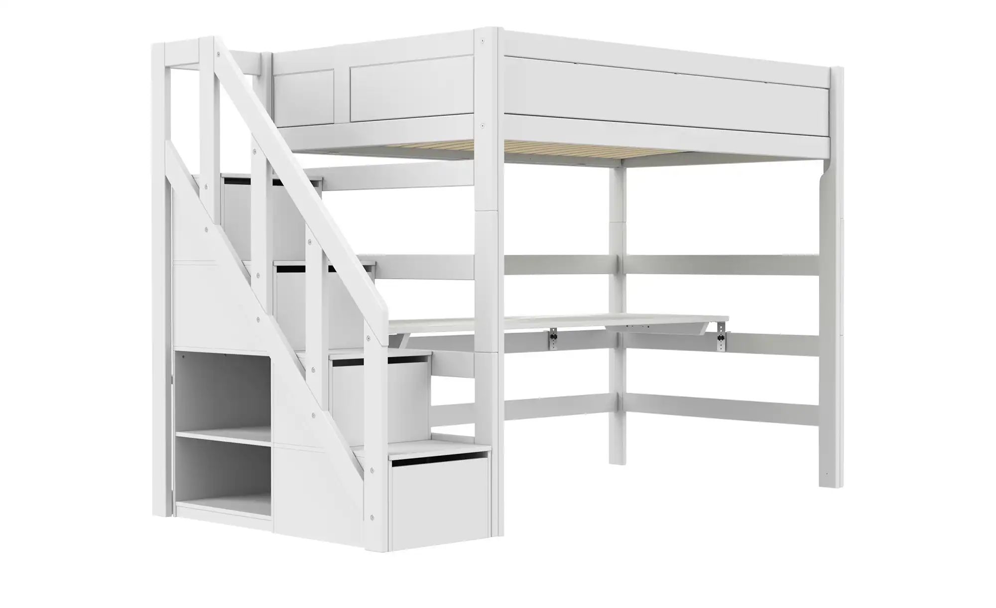 Lifetime Hochbett mit Treppe  Basis ¦ weiß ¦ Maße (cm): B: 257 H: 177 T: 13 günstig online kaufen