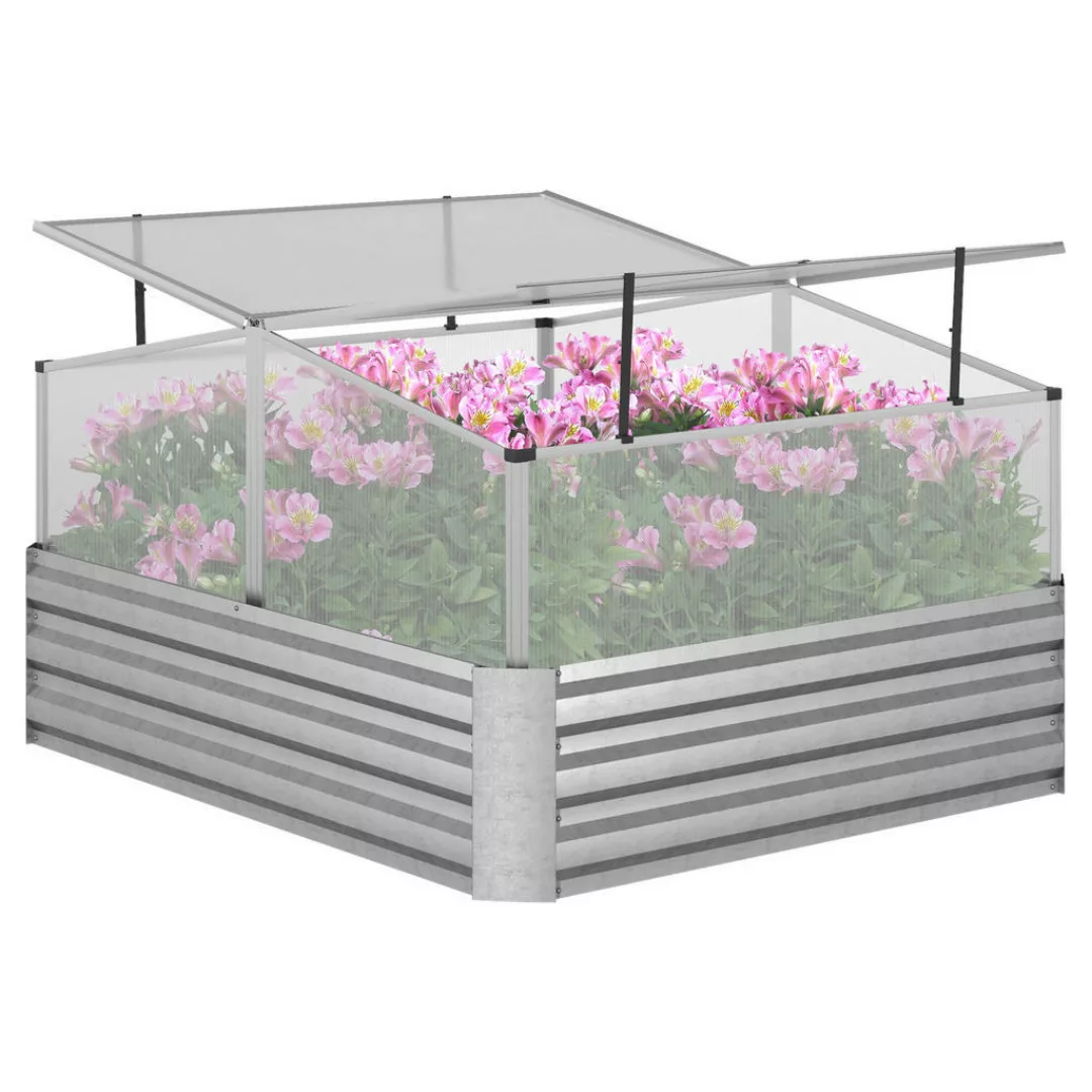 Outsunny Hochbeet silber Aluminium B/H/L: ca. 107x67,5x126 cm günstig online kaufen