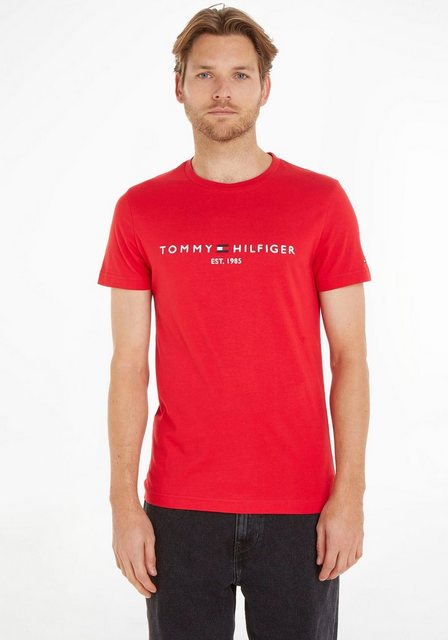 Tommy Hilfiger T-Shirt TOMMY LOGO TEE aus reiner, nachhaltiger Baumwolle günstig online kaufen