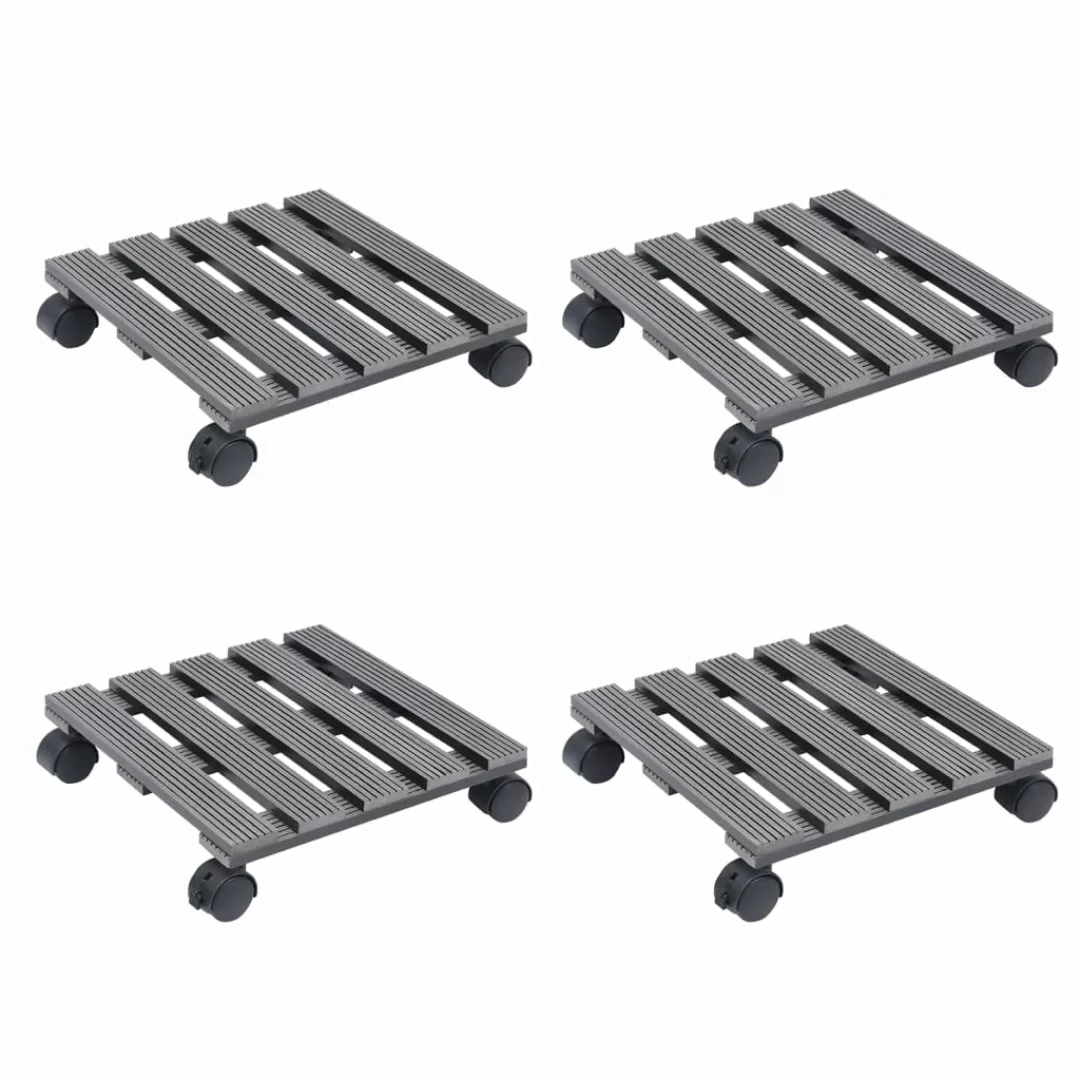 Vidaxl Pflanzenroller 4 Stk. Grau 30x30x7,5 Cm Wpc günstig online kaufen