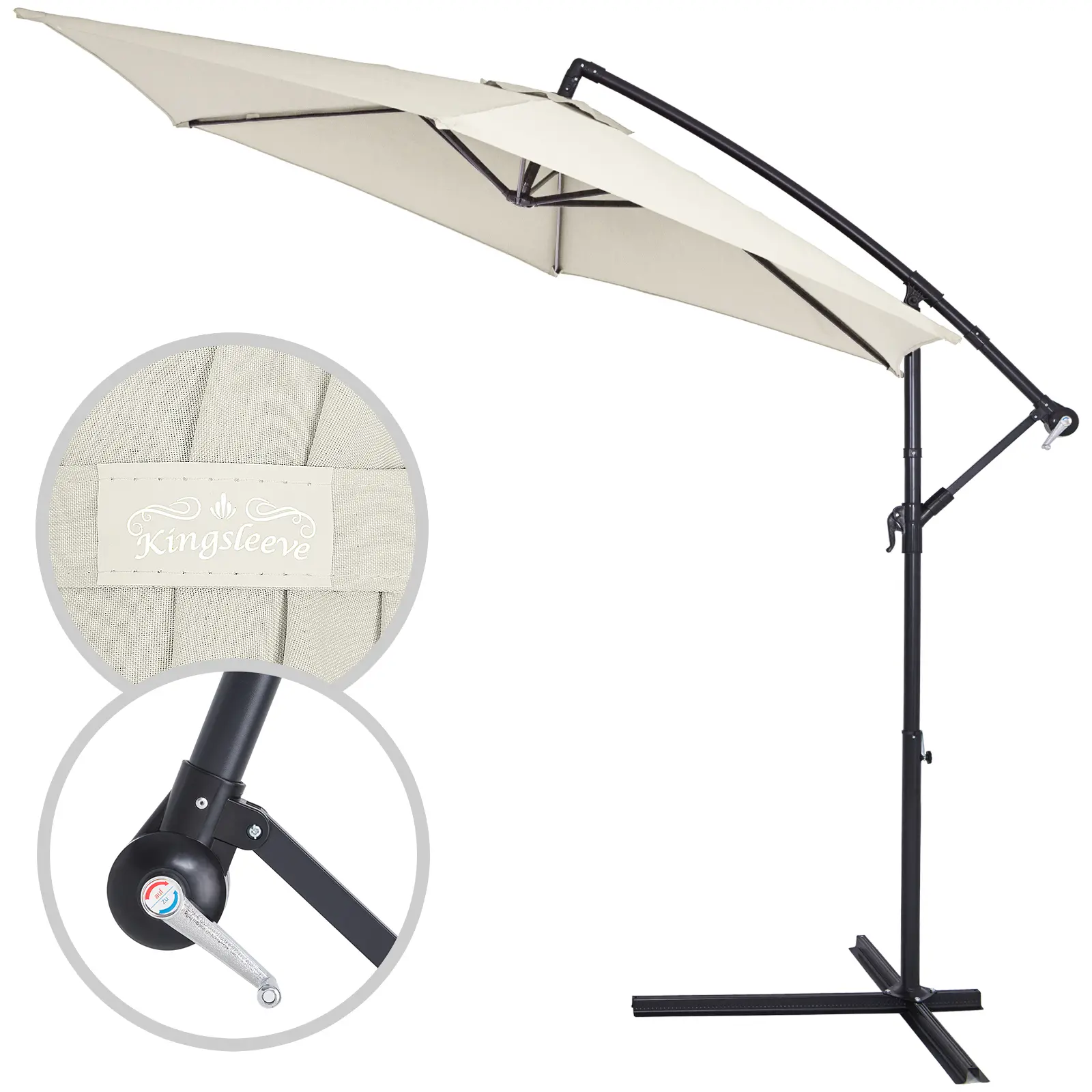 Ampelschirm Beige Alu Ø330cm UV-Schutz 30+ günstig online kaufen