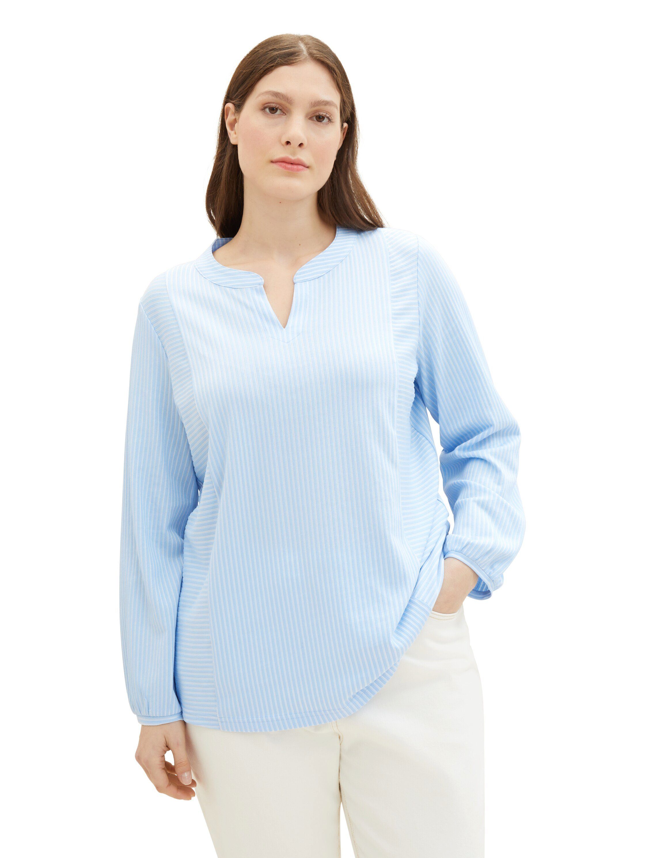 TOM TAILOR PLUS Langarmshirt im Streifendesign günstig online kaufen