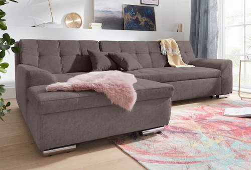 DOMO collection Ecksofa "Aversa L-Form", wahlweise mit Bettfunktion günstig online kaufen