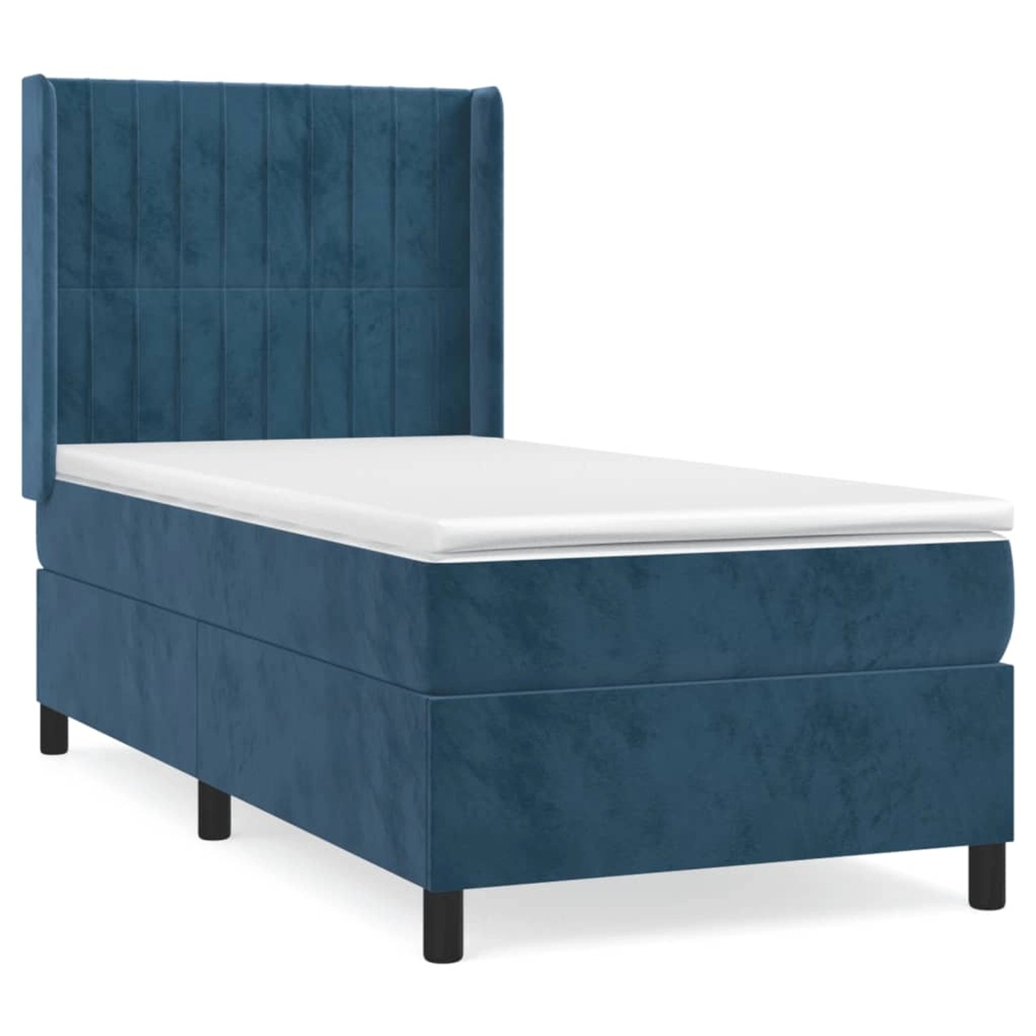 vidaXL Boxspringbett mit Matratze Dunkelblau 90x190 cm Samt1357197 günstig online kaufen