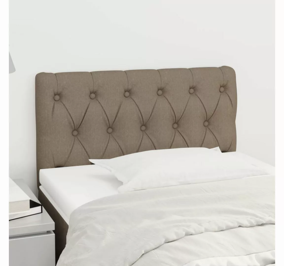 vidaXL Bett, Kopfteil Taupe 80x7x78/88 cm Stoff günstig online kaufen