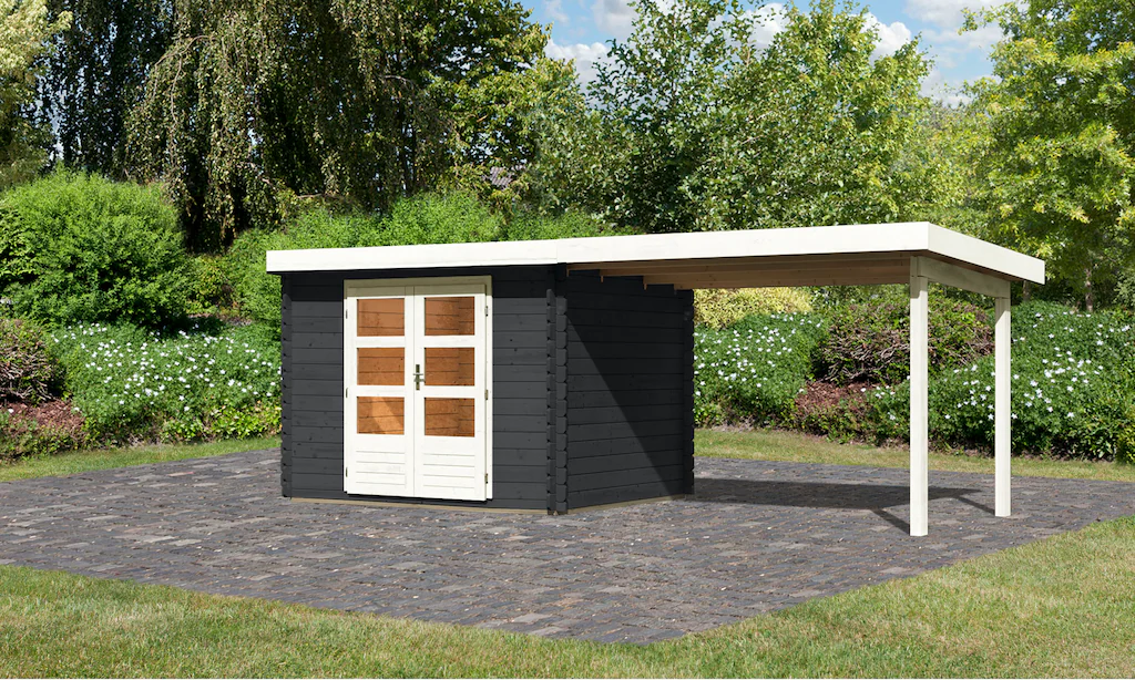 Karibu Gartenhaus "Schloßsee 3", (Set), mit Anbaudach und Fußboden im Haus günstig online kaufen