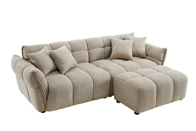 riess-ambiente 3-Sitzer CLOUD 260cm beige · XXL Couch mit Boucléstoff-Bezug günstig online kaufen