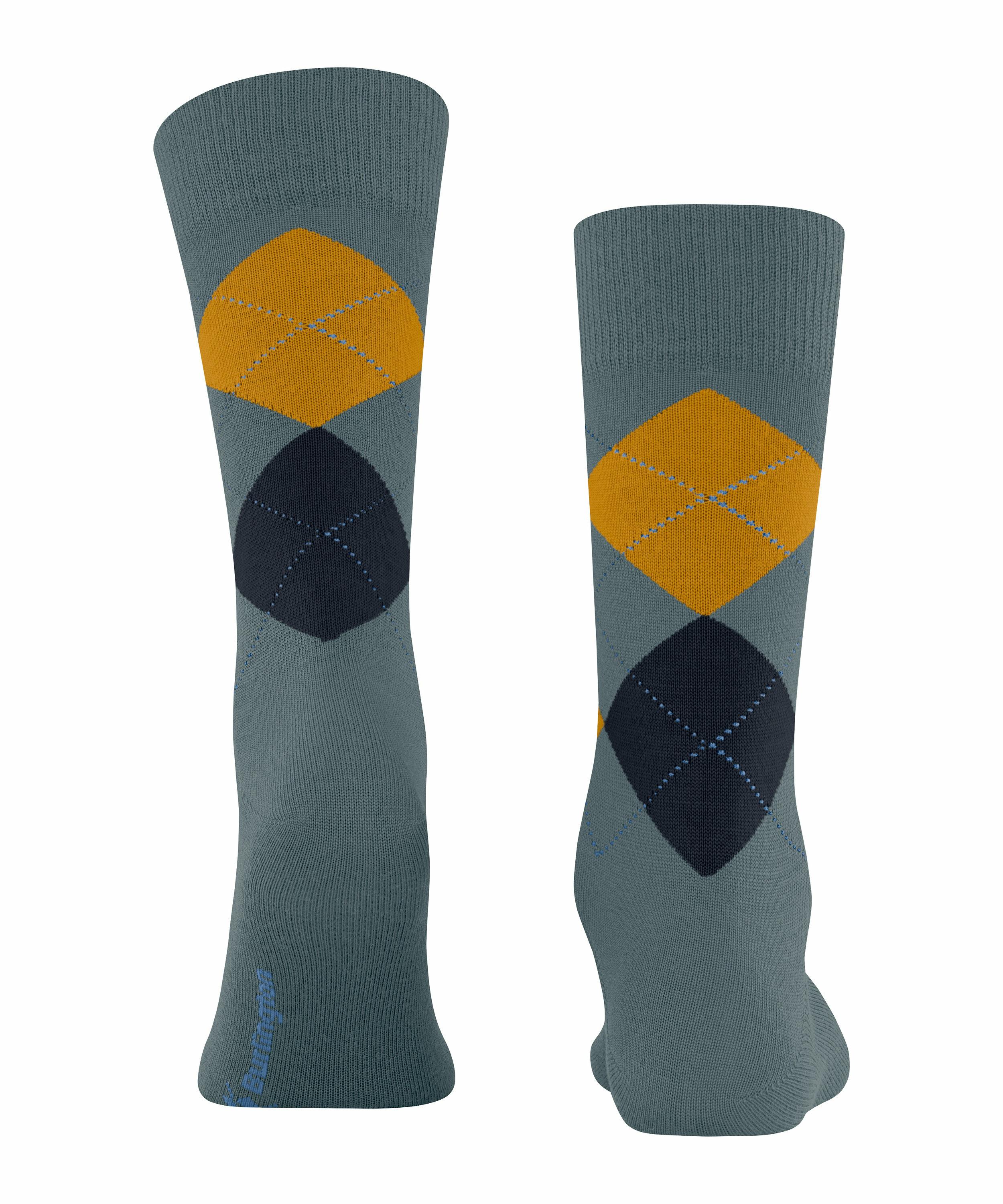 Burlington Edinburgh Herren Socken, 46-50, Grau, Argyle, Schurwolle, 21182- günstig online kaufen