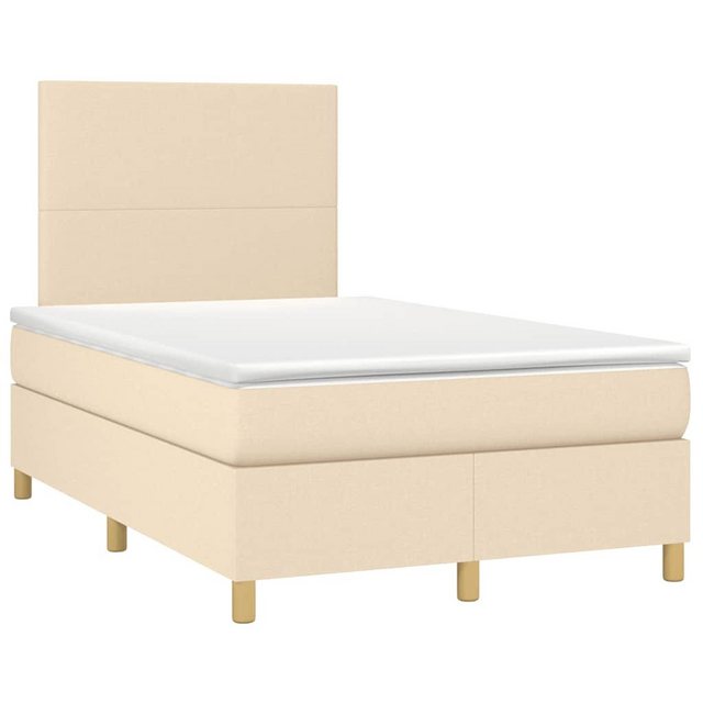 vidaXL Bett Boxspringbett mit Matratze & LED Creme 120x190 cm Stoff günstig online kaufen