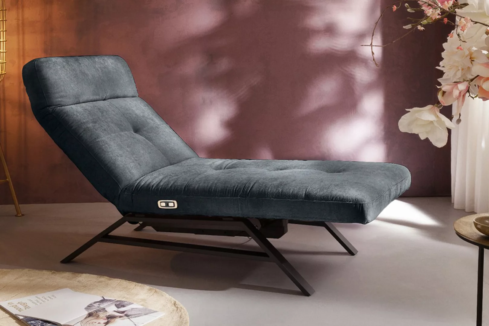 KAWOLA Liege AMERIVA Sessel Relaxliege Velvet schwarz günstig online kaufen