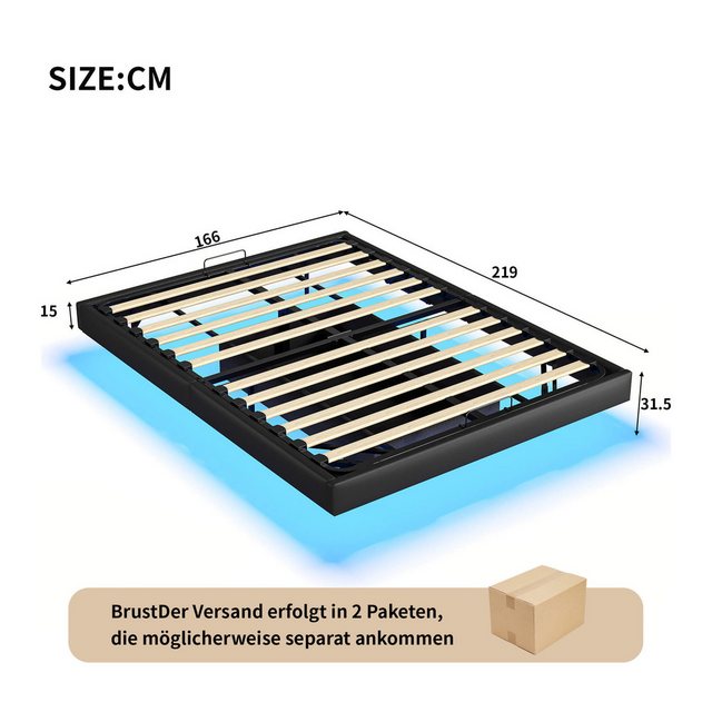 Furnishings Home Polsterbett 160x200cm PU hydraulisches Doppelbett mit Stau günstig online kaufen