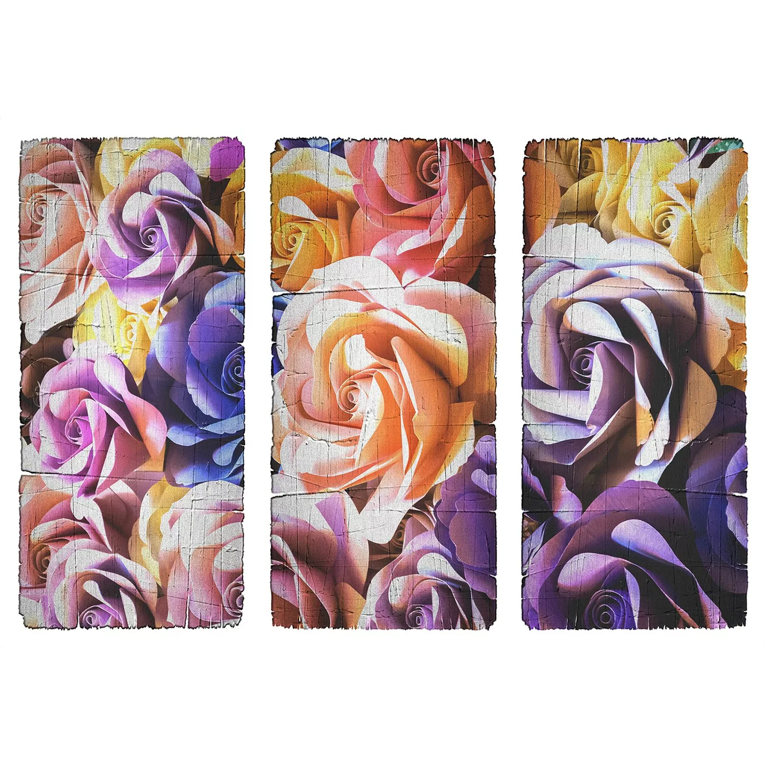 Sanders & Sanders Wandtattoo Rosen Lila Gelb und Orange 42,5 x 65 cm 600322 günstig online kaufen