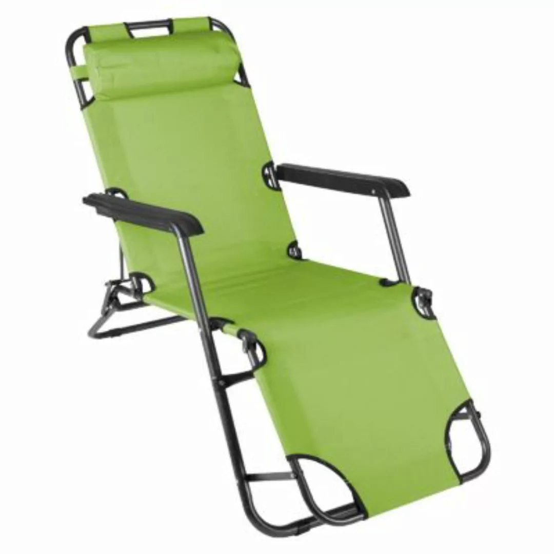 VCM klappbare Sonnenliege Relaxliege Liegestuhl Hellgrün Klappliege Stahl günstig online kaufen