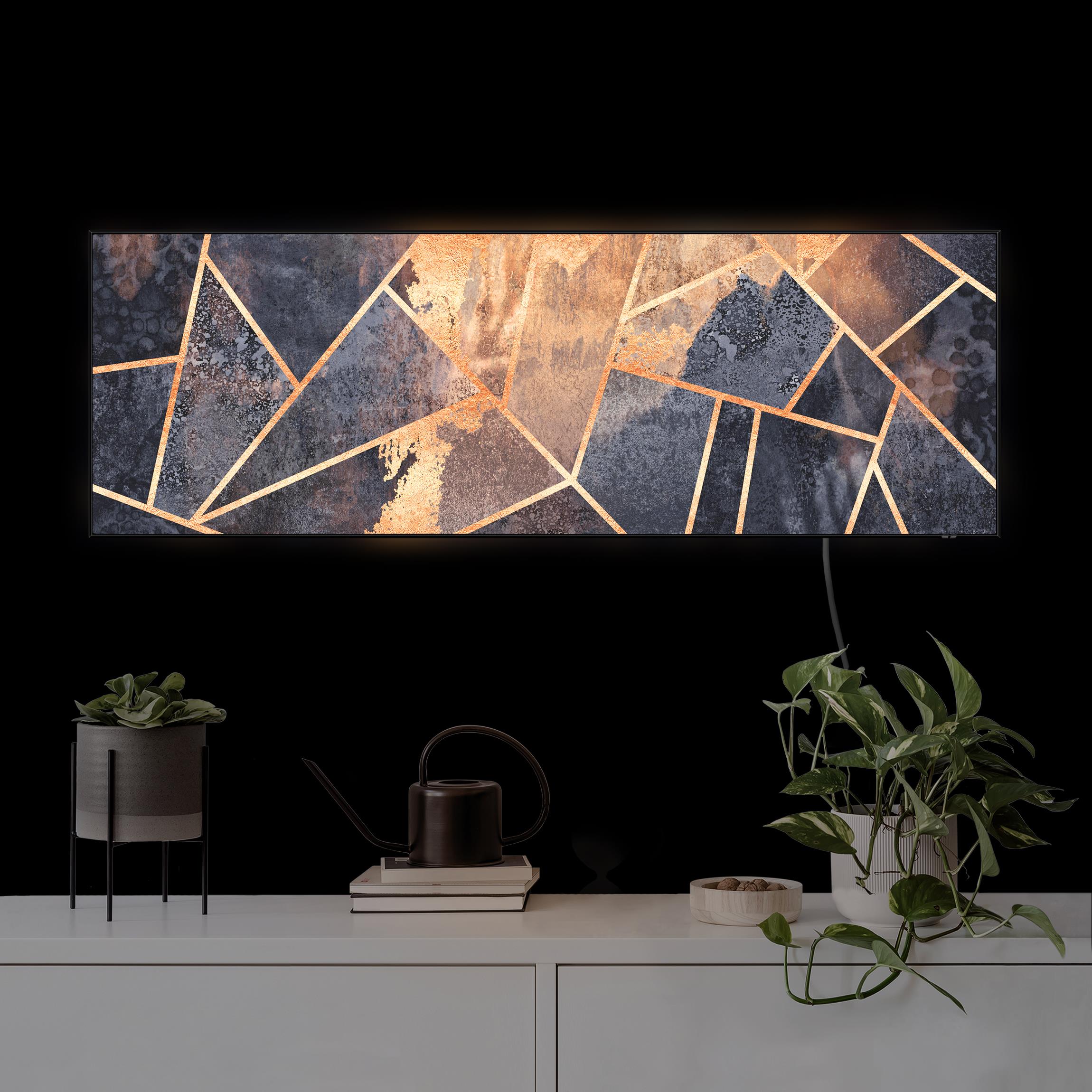 LED-Wechselbild Onyx mit Gold günstig online kaufen