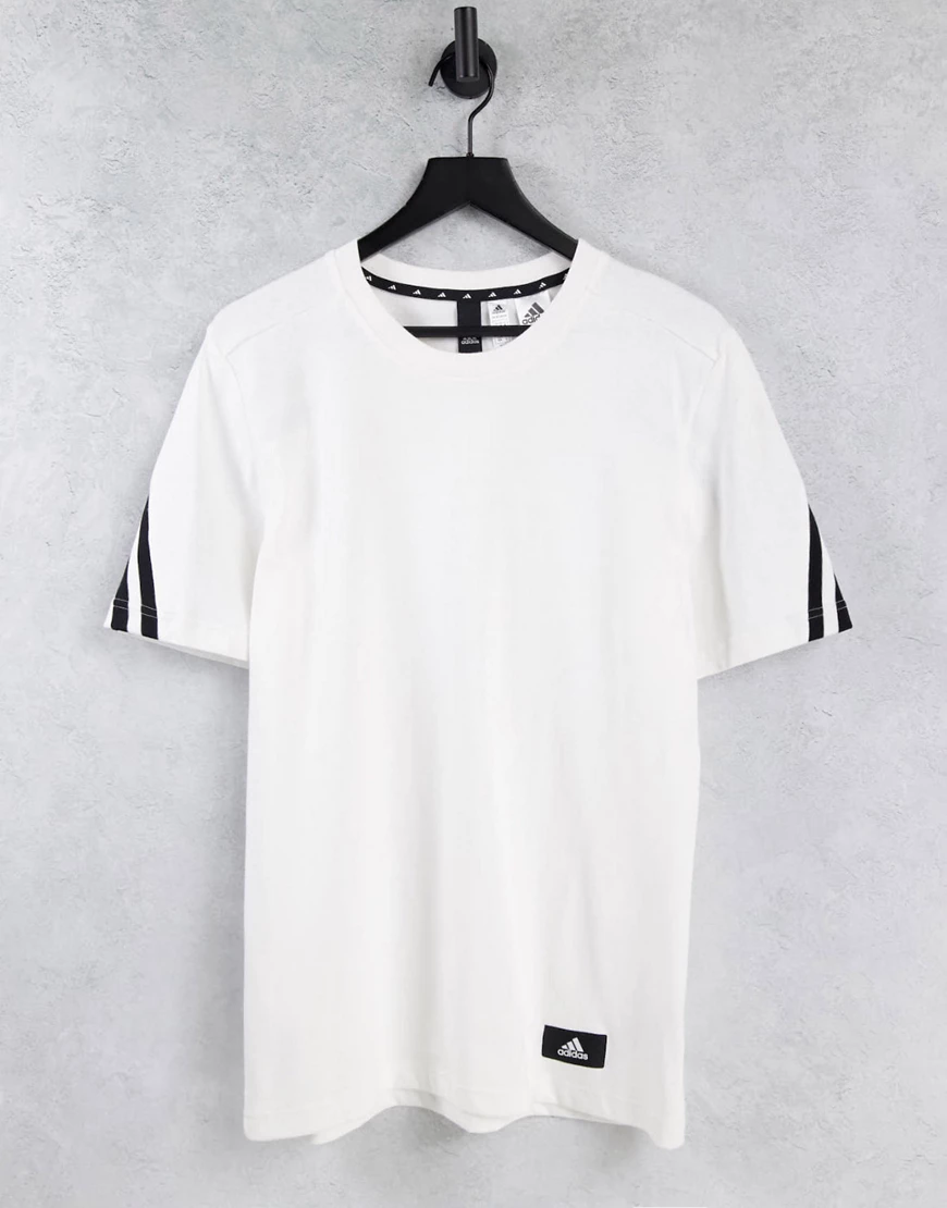 Adidas Fi 3 Stripes Kurzarm T-shirt XS White günstig online kaufen