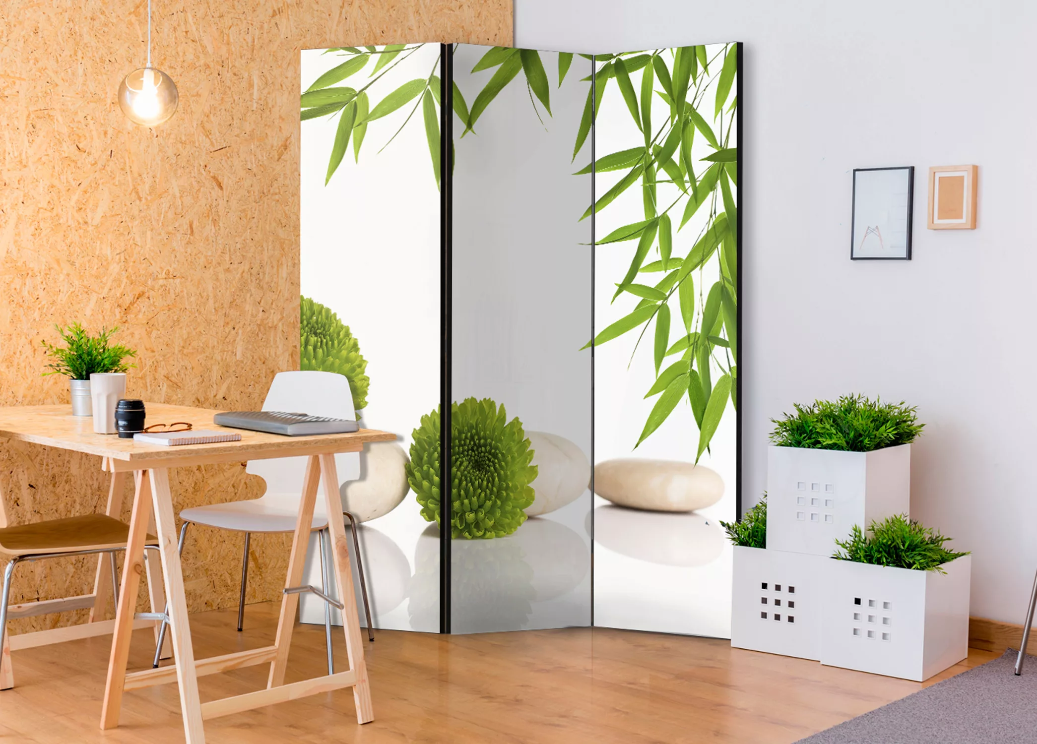 3-teiliges Paravent - Green Relax [room Dividers] günstig online kaufen