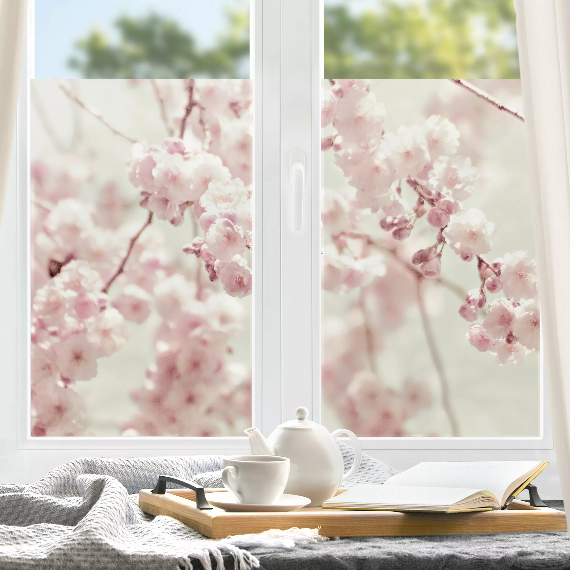 Fensterfolie Kirschblütentanz günstig online kaufen