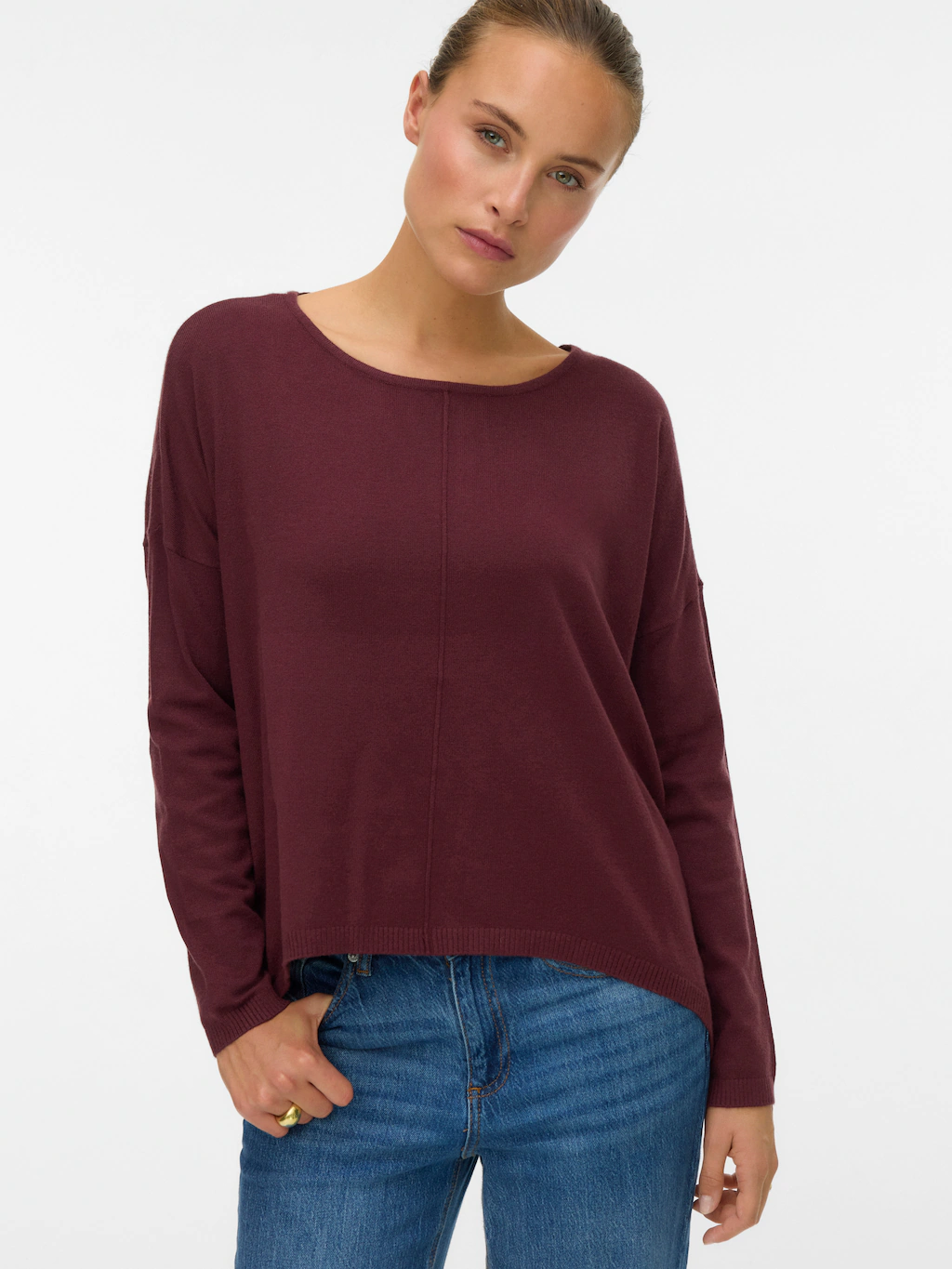 Vero Moda Rundhalspullover "VMBREEZE AURA LS ZIPPER BLOUSE NOOS" günstig online kaufen