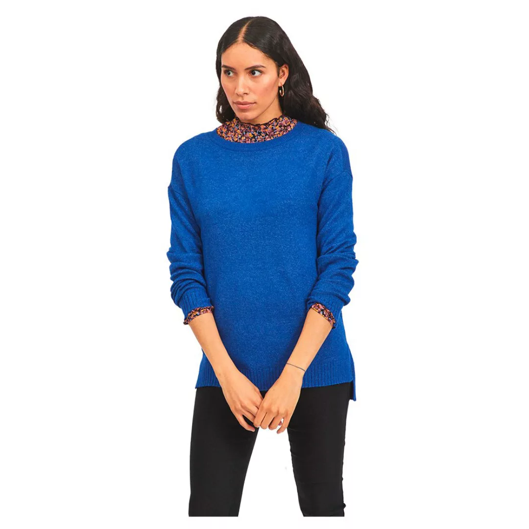 Vila Ril Langarm-pullover S Mazarine Blue / Detail Melange günstig online kaufen