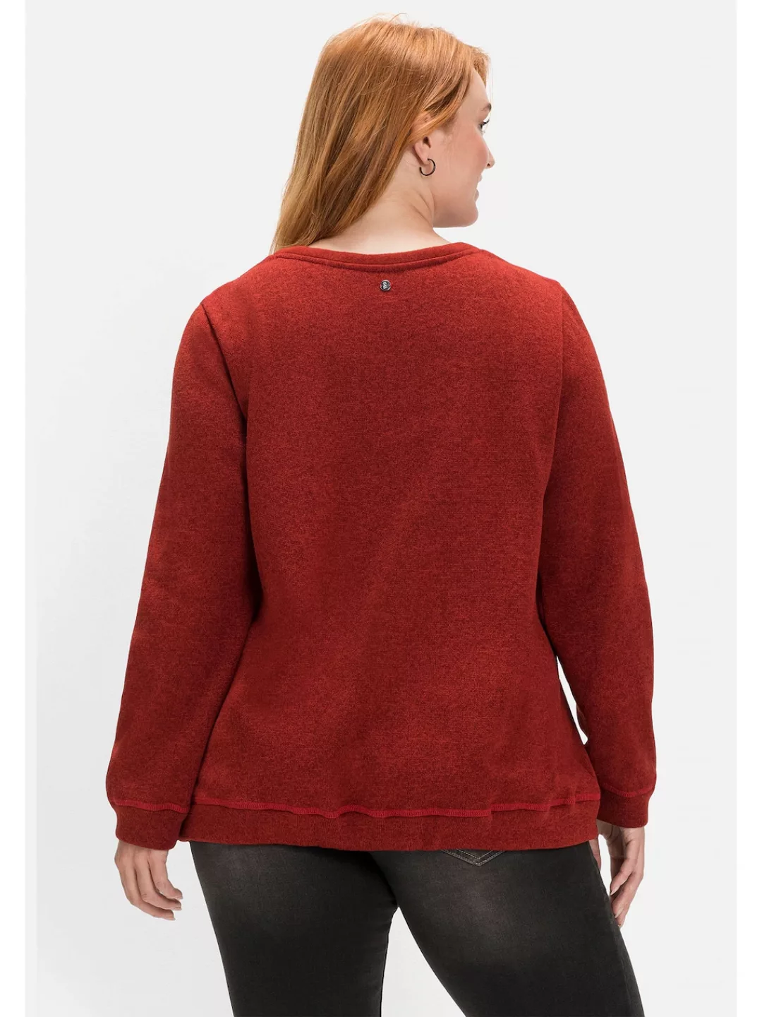 Sheego Sweatshirt "Große Größen", aus Strickfleece, mit Saum-Tunnelzug günstig online kaufen