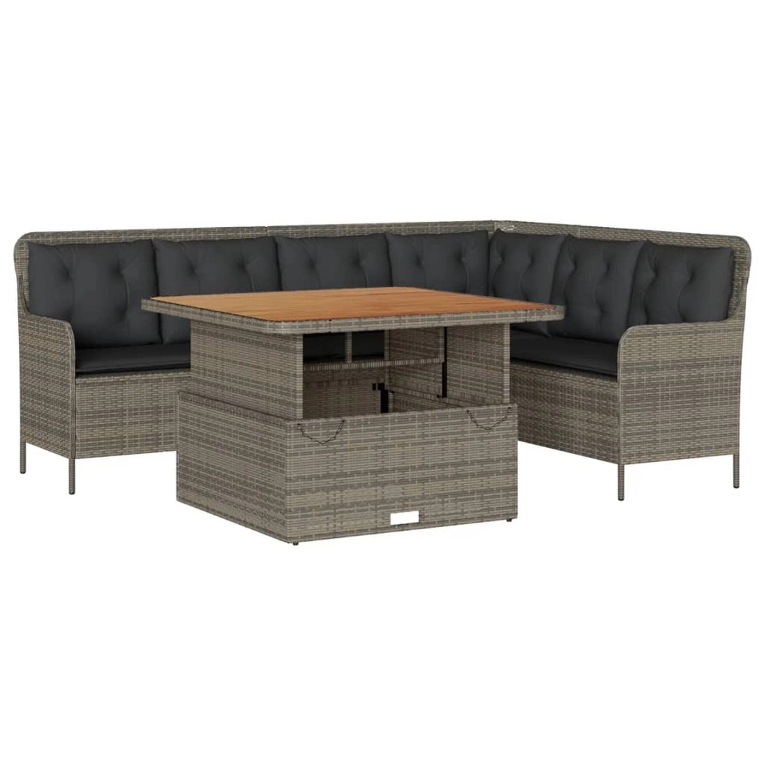 vidaXL 2-Tlg Garten-Sofagarnitur mit Auflagen Poly Rattan Grau 3262084 günstig online kaufen