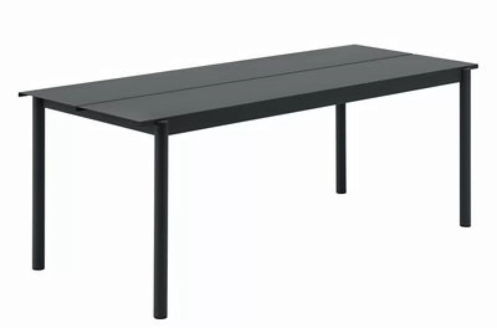 rechteckiger Tisch Linear metall schwarz / Stahl - 200 x 75 cm - Muuto - Sc günstig online kaufen